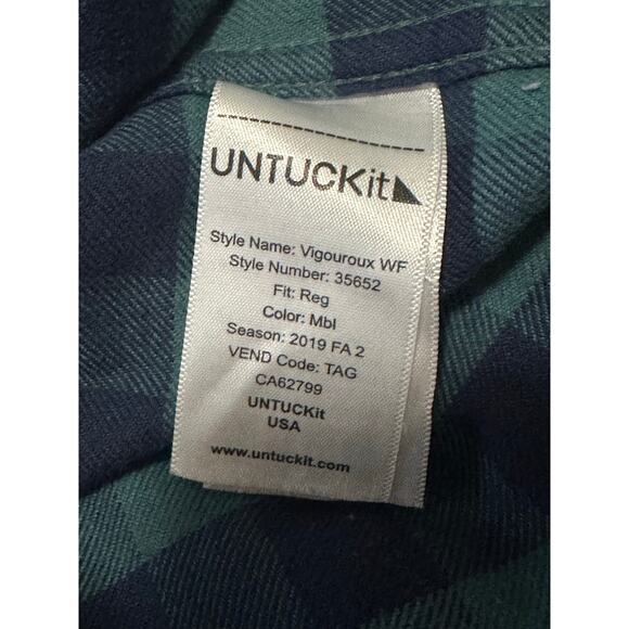 UNTUCKit Mens Vigouroux WF Flannel Button Up Long Sleeve Shirt Size Large - Picture 9 of 9